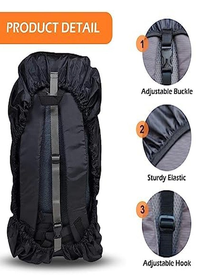 SNNP Waterproof Backpack Rain Cover Camping Hiking Rucksack Bag Rainproof Cover Foldable Dustproof Backpack Protector for Hiking Camping Cycling Black 35L to 60L Laptop School Multicolor - Image 2