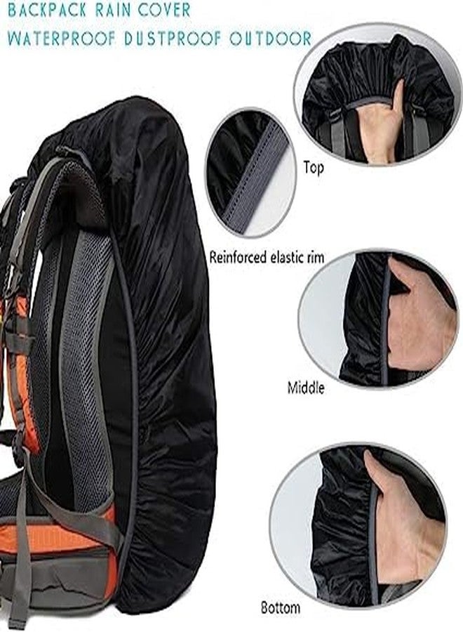 SNNP Waterproof Backpack Rain Cover Camping Hiking Rucksack Bag Rainproof Cover Foldable Dustproof Backpack Protector for Hiking Camping Cycling Black 35L to 60L Laptop School Multicolor - Image 3