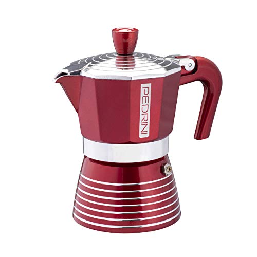PEDRINI- Italy, Infinity Moka Pot 2 Cup Coffee Maker/Mocha Pot/Coffee Filter, Aluminium, Italian Made .(Passion Red, 2 Cup) - Image 4