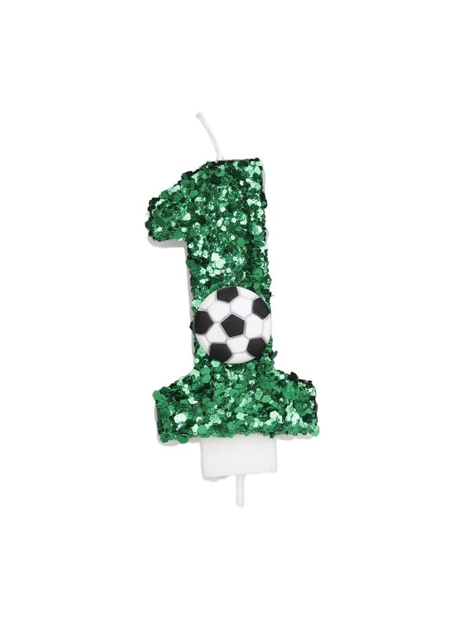 LAMAY Number birthday candles, football-themed number candles, luxurious cake decorations, perfect for winter birthday parties, weddings, anniversaries, family gatherings, children and adults (number 1). - Image 1