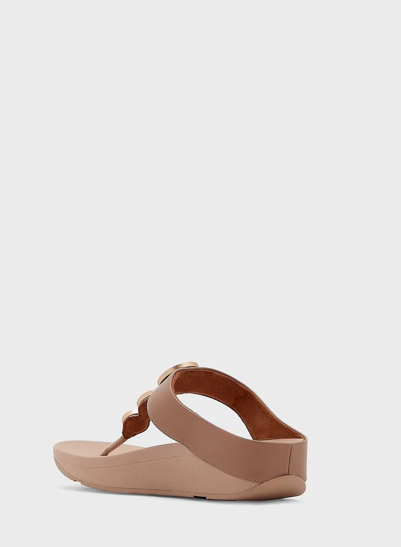 FitFlop Halo Metallic Trim Toe Post Sandals