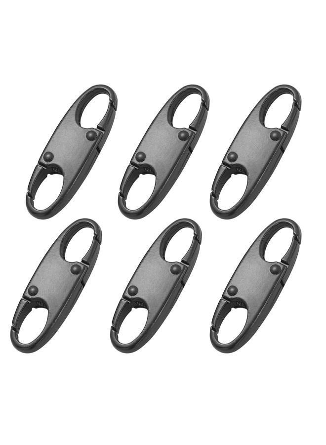 oxt Small Carabiner Clip, Zipper Clip, Small Carabiner| Mini Carabiner, ZipperPull Replacement, Premium Zipper Lock, Upgraded ZipperPull, ZipperClips Anti Theft (6PCS Black) - Image 1