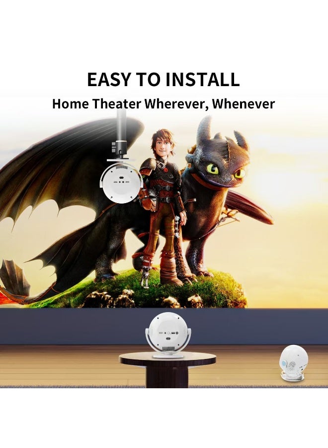 TANMASHI 360° Smart Projector 4K Full HD WiFi Bluetooth, Auto-Focus Spherical Mini Projector with 360 Stand, Portable Projector 4K Support, Smart Projector Auto Keystone, Flagship Laser Projector Style Cinema - Image 4
