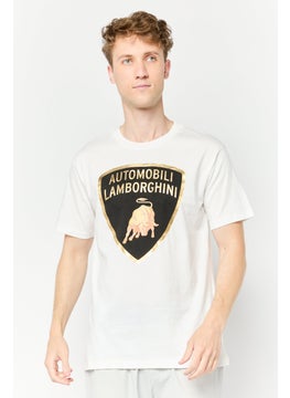 LAMBORGHINI Men Sportswear Fit Short Sleeve Outdoor T-Shirt, White  - Image 1