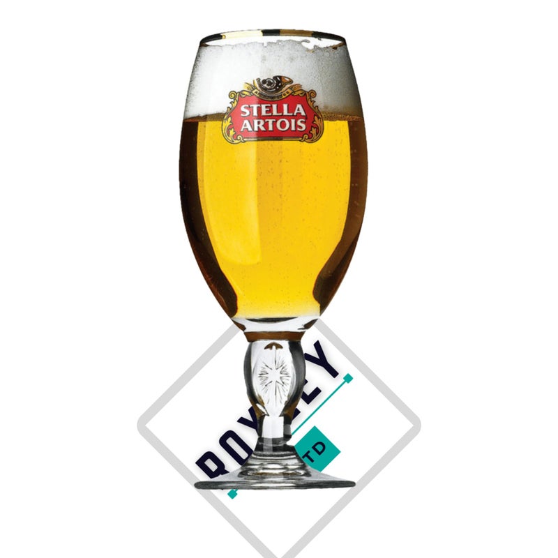 roxleyltd كأس بيرة لاجر روكسلي ستيلا بنقطة 57 مل 1 حصيرة بيرة تحمل العلامة التجارية - Image 1