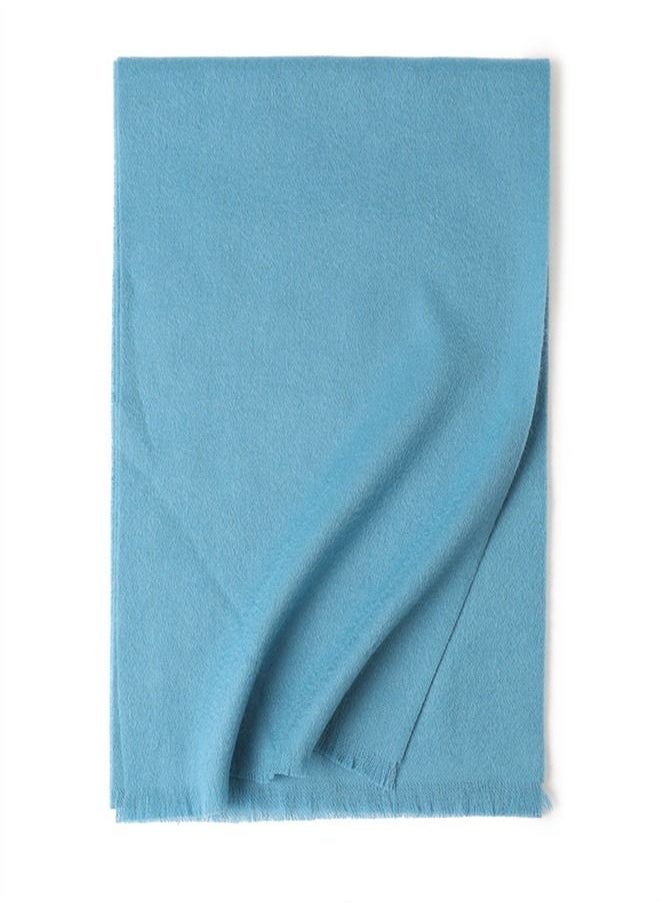 Loquat - Warm Solid Short Beard Wool Scarf - Image 1
