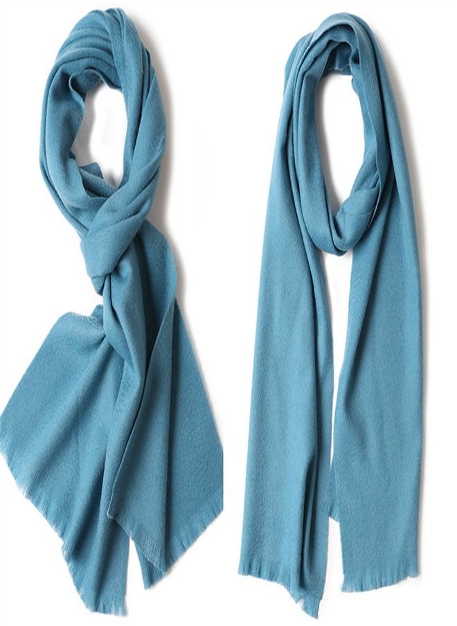 Loquat - Warm Solid Short Beard Wool Scarf - Image 1