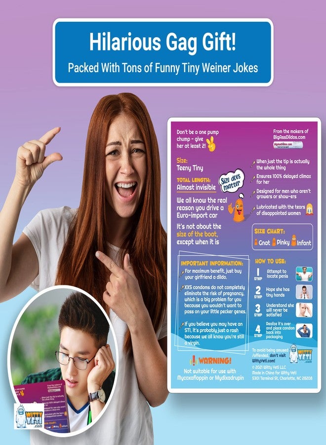 Witty Yeti Hilarious Extra Small-Condoms Gag Gift by Witty Yeti. Super Funny Christmas-Stocking Stuffer or White Elephant Idea. Prank Friends and Family with This Goofy Novelty Practical Joke for Men or-Women. - Image 2