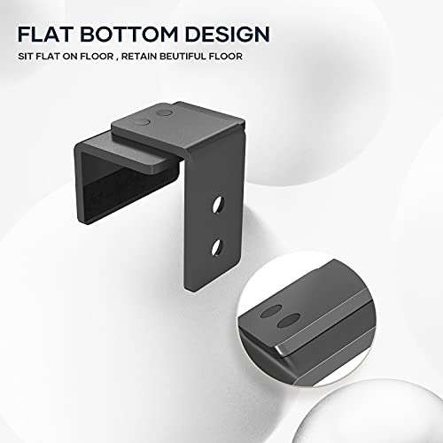 EaseLife Sliding Barn Door Bottom Floor Guide,U Shape,Flexible Adjustable Fit Distance,Flush Flat Bottom Design,Wall Mount System,for Door & Cabinet,Black,2 Pack - Image 4