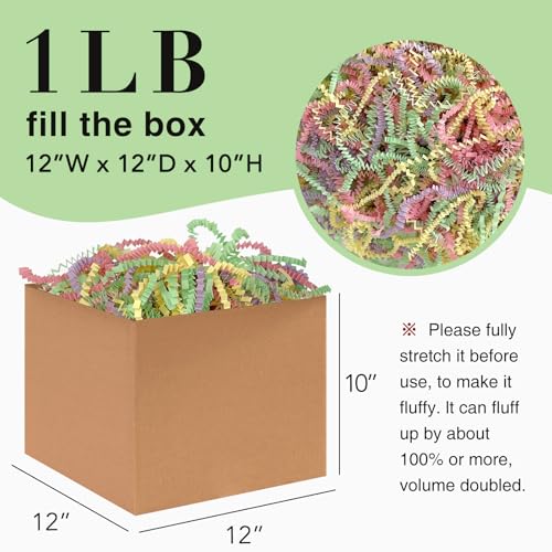 Corlcol 1LB Crinkle Cut Paper Shred Filler for Gift Box Bag and Basket On Holidays (Easter Color) - Image 2