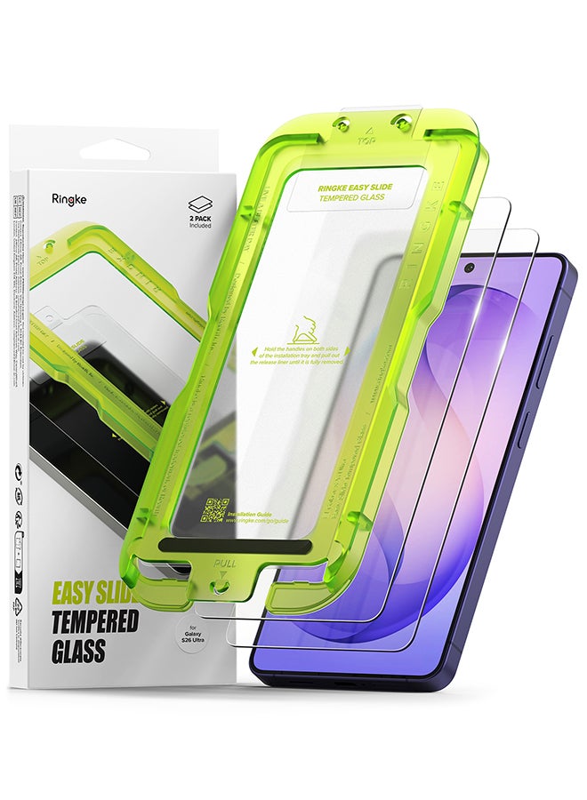 Ringke Tempered Glass [Easy Slide] For Samsung Galaxy S26 Ultra Screen Protector, Case Friendly Shatterproof Premium 9H Hardness, Anti-Scratch, Easy to Install - 2 Pack clear - Image 1