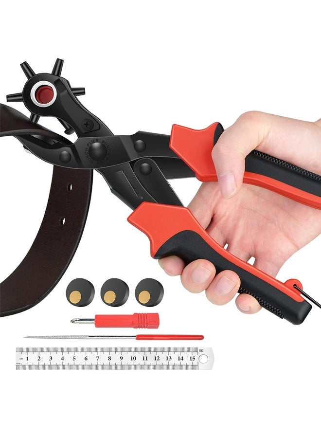 كيلا مجموعة أدوات ثقب الجلود، أداة ثقب متعددة الأحجام للأحزمة، وأشرطة الساعات، والبلاستيك، والقماش - Image 1