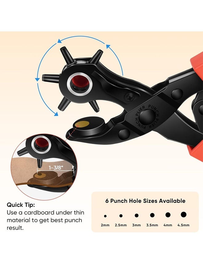 كيلا مجموعة أدوات ثقب الجلود، أداة ثقب متعددة الأحجام للأحزمة، وأشرطة الساعات، والبلاستيك، والقماش - Image 3