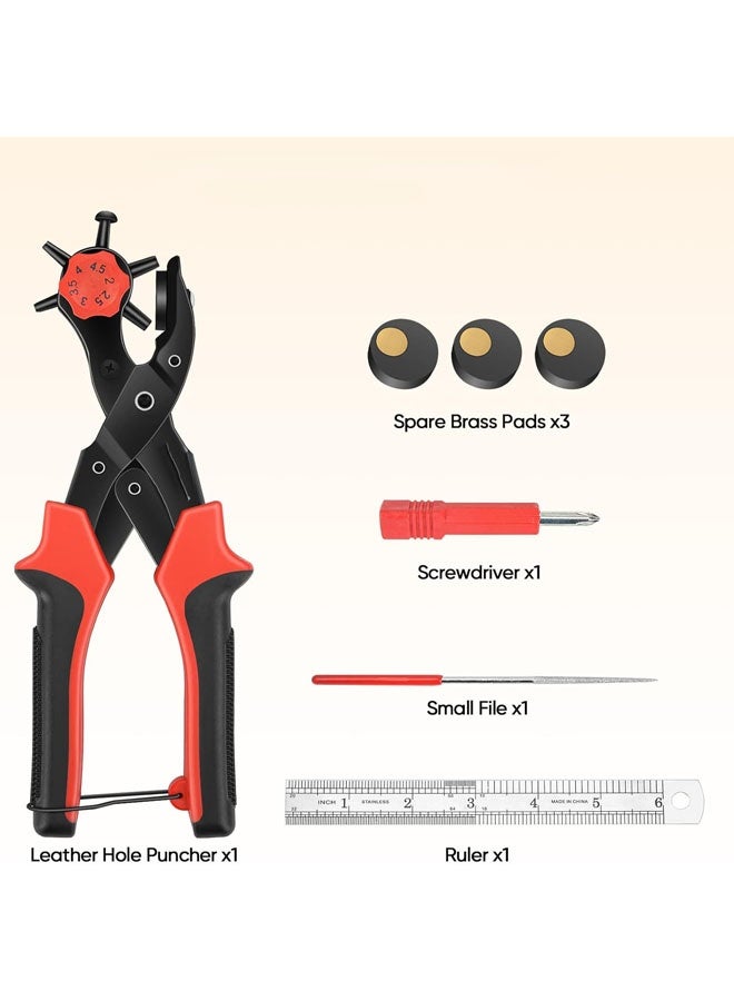كيلا مجموعة أدوات ثقب الجلود، أداة ثقب متعددة الأحجام للأحزمة، وأشرطة الساعات، والبلاستيك، والقماش - Image 5
