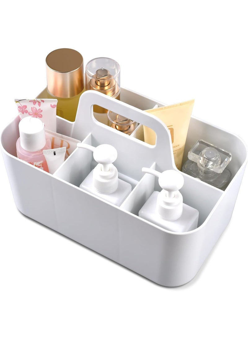 Relex Multipurpose Organizer, DIY Dividers, Portable Craft Storage Organizer, Stackable Plastic Caddy with Handle, Storage for Bathroom, Dorm, Home, Office, Makeup, Pen, etc (White) - Image 1