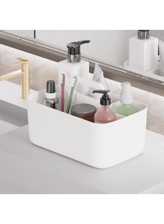 Relex Multipurpose Organizer, DIY Dividers, Portable Craft Storage Organizer, Stackable Plastic Caddy with Handle, Storage for Bathroom, Dorm, Home, Office, Makeup, Pen, etc (White) - Image 4