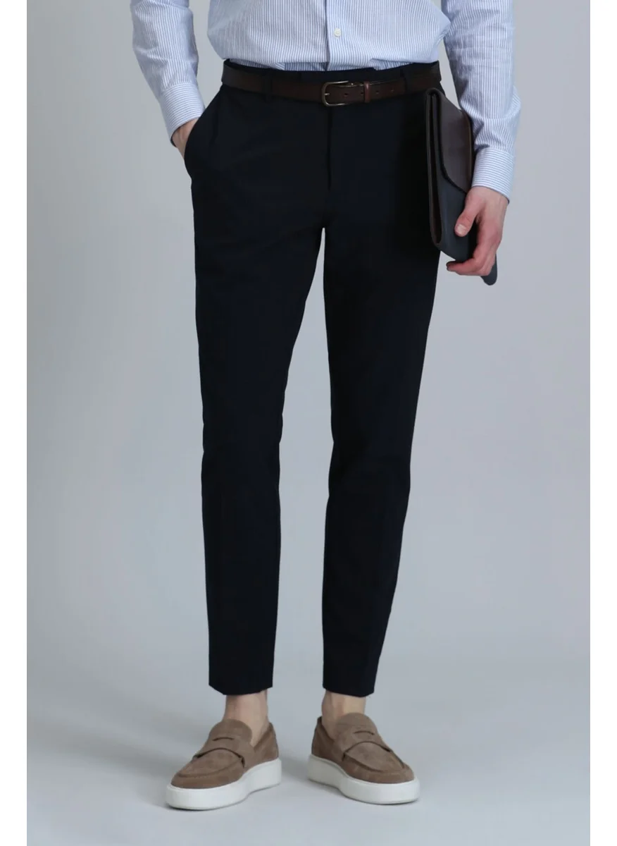 Lufian Men's Hery Smart Chino Slim Fit Trousers 111190318 Navy Blue