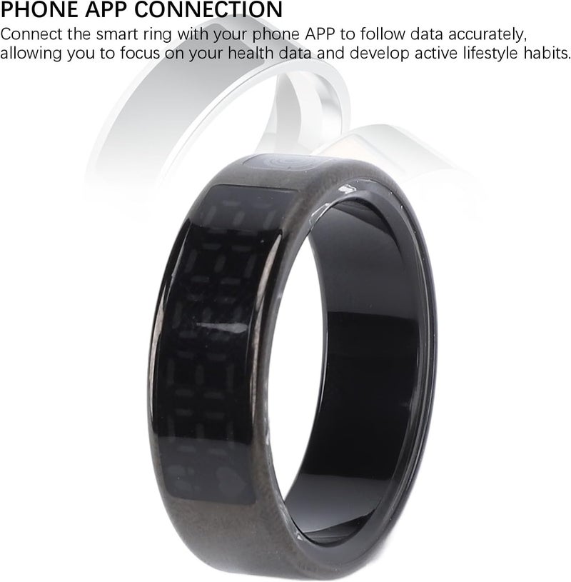 Yunseity Smart Health Ring, IP68 Fitness Tracker Ring, Sleep Tracking Stainless Steel Wearable Fitness Tracker with Screen, for Men Women (11) - Image 5