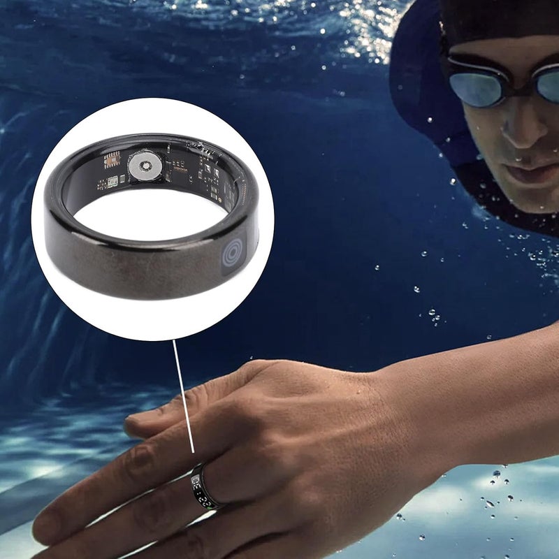 Yunseity Smart Health Ring, IP68 Fitness Tracker Ring, Sleep Tracking Stainless Steel Wearable Fitness Tracker with Screen, for Men Women (11) - Image 4