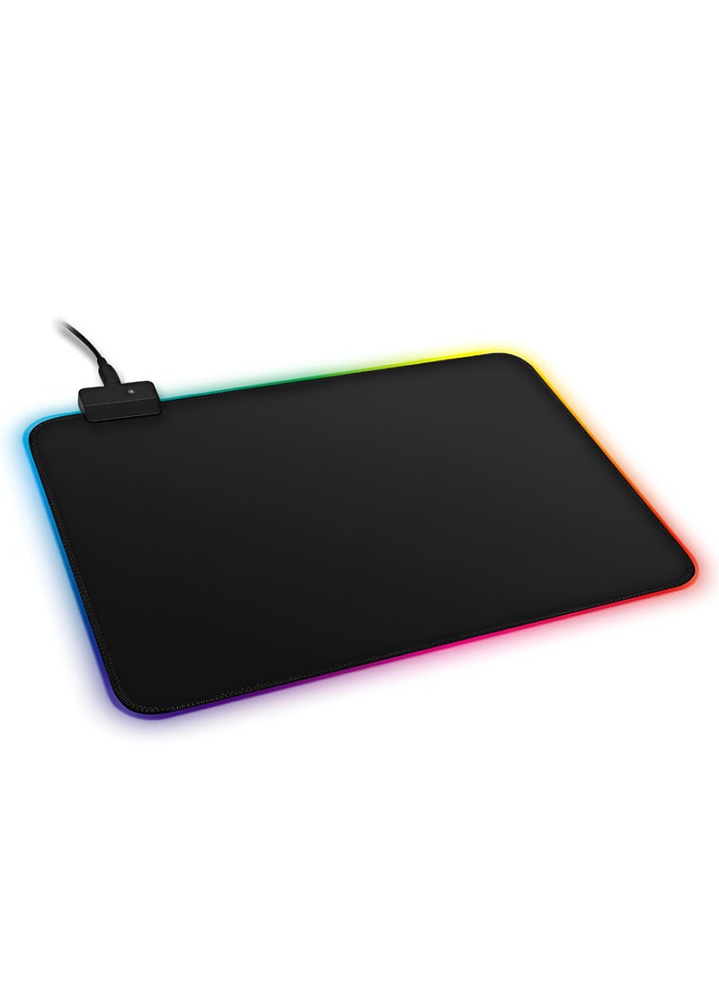Generic - Gaming Mouse Pad with 14 Mode Spectrum Backlighting (7 Colors) - Steady Rubber Base - USB Powered, Plug & Play-SMALL SIZE - Image 1
