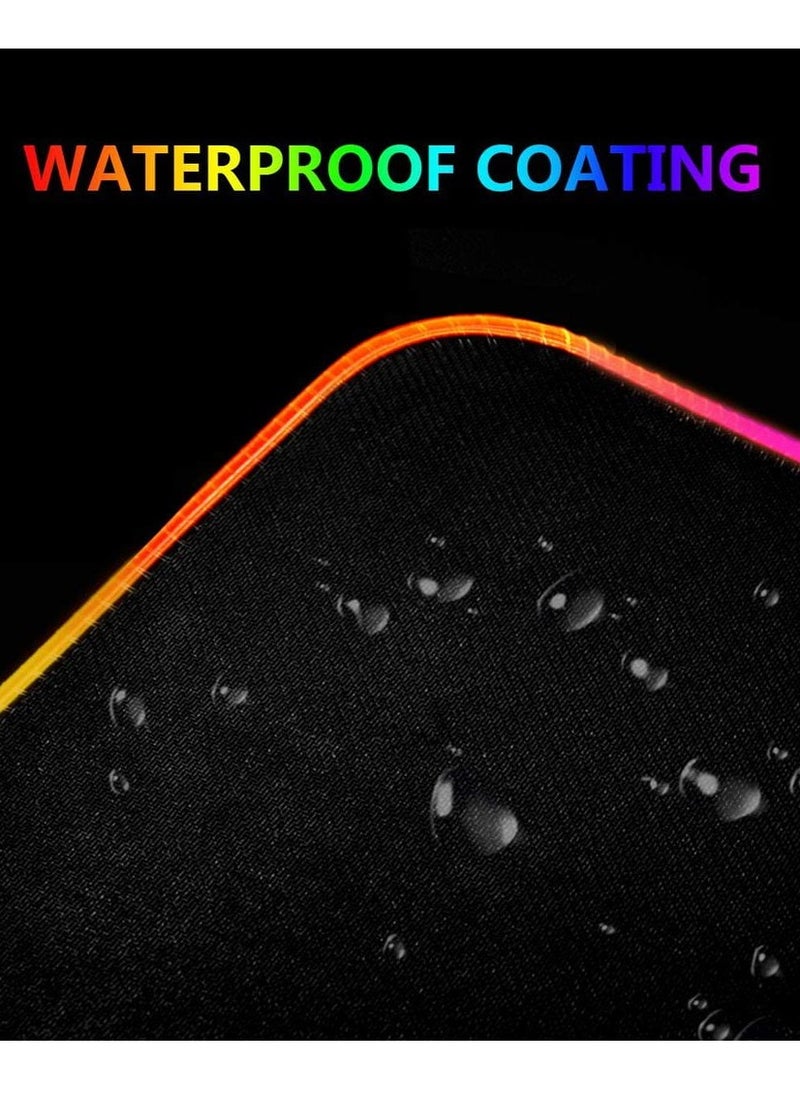 Generic - Gaming Mouse Pad with 14 Mode Spectrum Backlighting (7 Colors) - Steady Rubber Base - USB Powered, Plug & Play-SMALL SIZE - Image 1