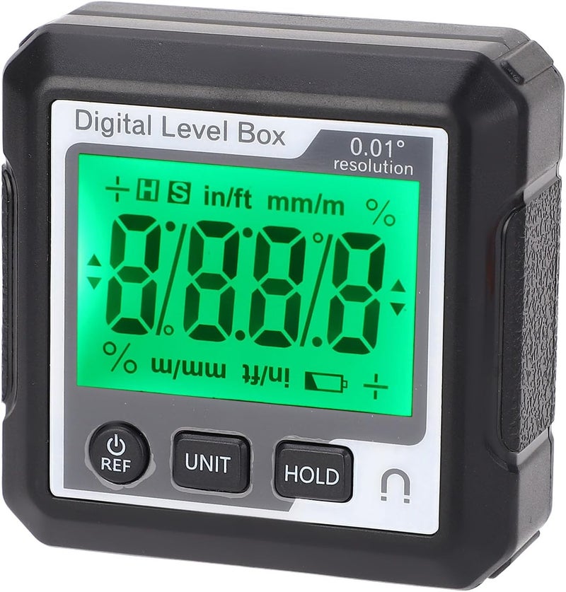 Digital Inclinometer, Magnetic Angle Gauge Box for Woodworking, Auto Repair with Magnet Digital Protractor Inclinometer, Electronic (Black White) - Image 1