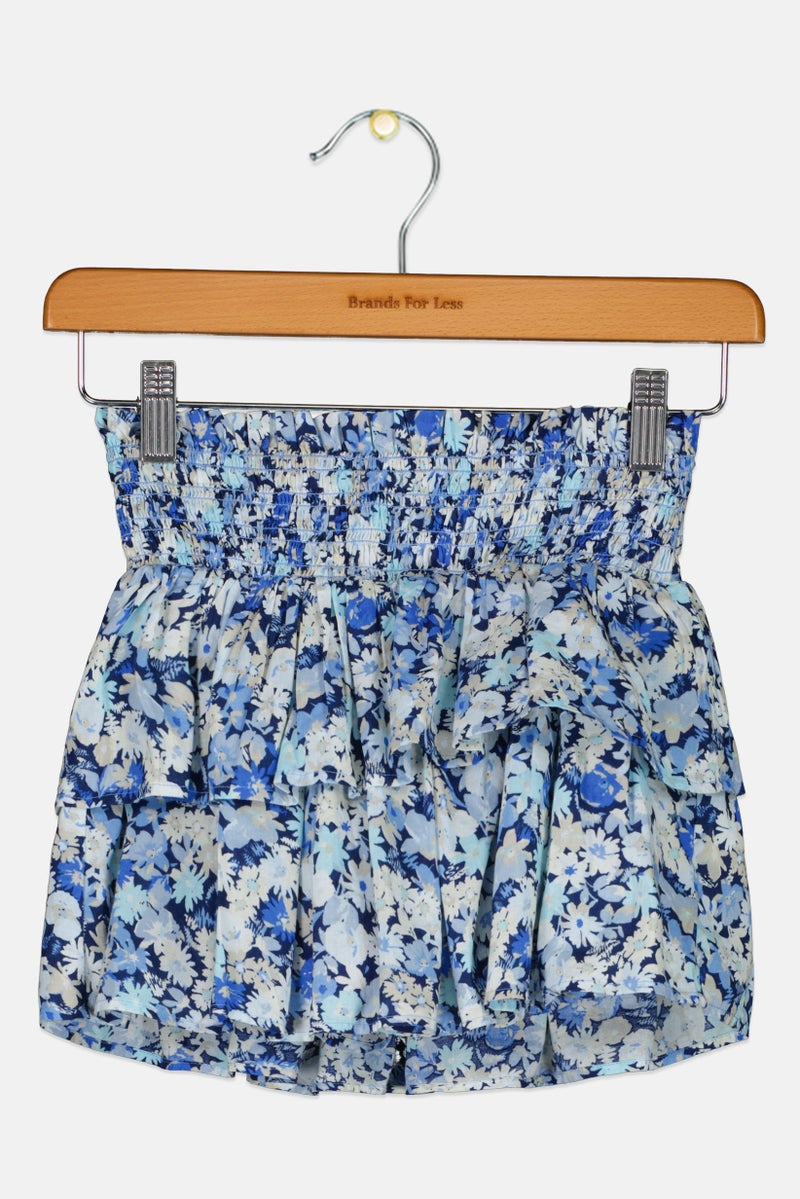 GAP تنورة قصيرة مزخرفة بالأزهار للبنات، متعددة الألوان - Image 1