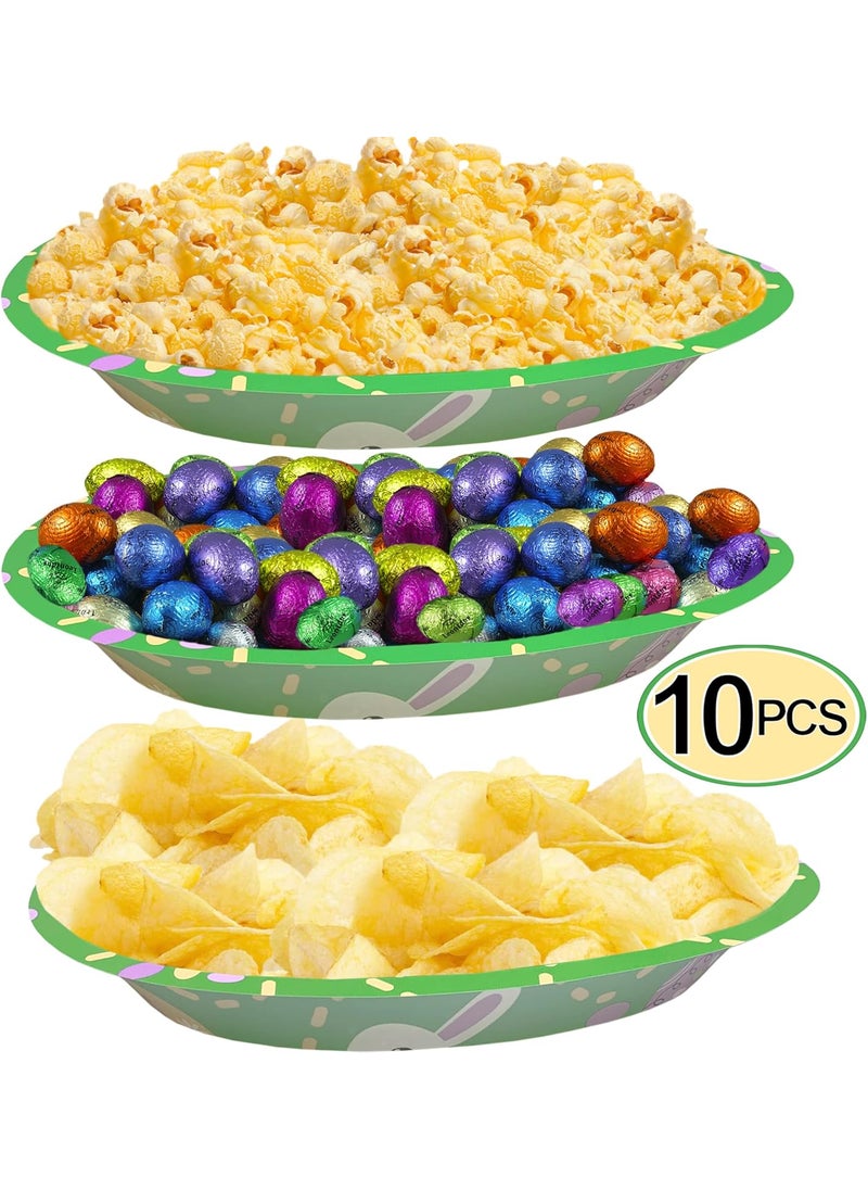 Anapoliz Easter Serving Trays  10 Pcs Plastic Easter Snack Trays  Easter Bunny Serveware  Easter Egg Party Serving Platter  Easter Party Decorations  Reusable Bunny  Eggs Design Chip Trays  by Anapoliz  - Image 3