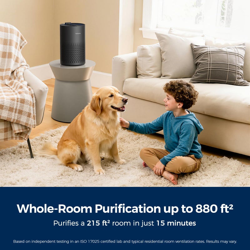 Purivortex Air Purifiers for Home, Quiet HEPA Air Filter for Pollen, Smoke, Dust, Pet Dander, Odor, Hair, Covers Up to 880 Sq Ft (Model: PX500 Black with Fragrance Sponge) - Image 2
