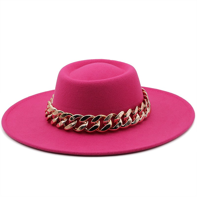 Fedora Hat Unisex European 9.5CM Large Brim  Felt Hat - Image 1