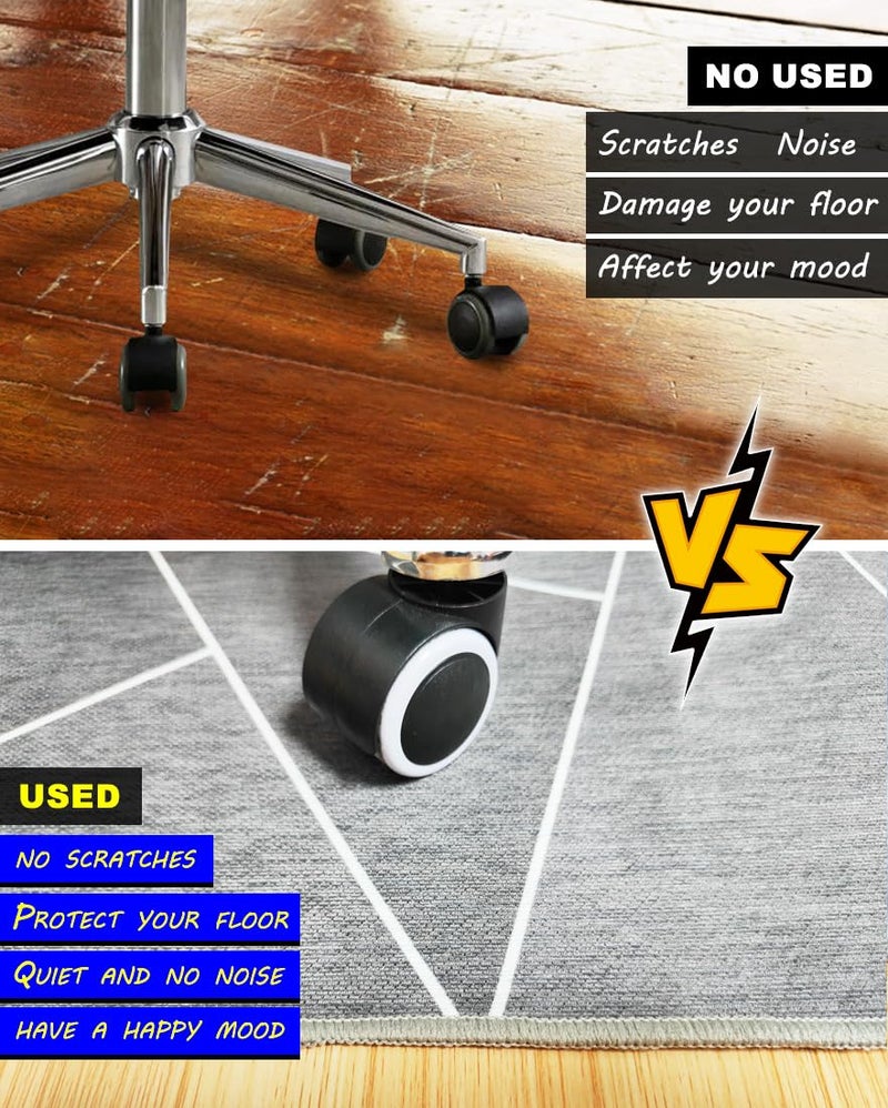 SAIKOOWA Office Chair Mat for Hardwood Floor & Low-Pile Carpet,36"*48" Highly Premium Quality Protector Floor Mat,Desk Chair Mat - Anti-Slip Carpet Chair Mats for Laminate/Tile Floor Black Grey - Image 5