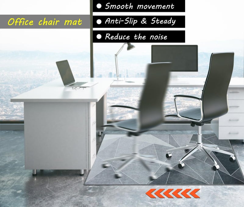 SAIKOOWA Office Chair Mat for Hardwood Floor & Low-Pile Carpet,36"*48" Highly Premium Quality Protector Floor Mat,Desk Chair Mat - Anti-Slip Carpet Chair Mats for Laminate/Tile Floor Black Grey - Image 4