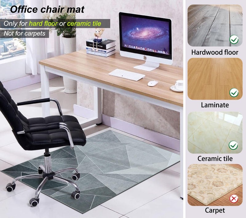SAIKOOWA Office Chair Mat for Hardwood Floor & Low-Pile Carpet,36"*48" Highly Premium Quality Protector Floor Mat,Desk Chair Mat - Anti-Slip Carpet Chair Mats for Laminate/Tile Floor Black Grey - Image 3