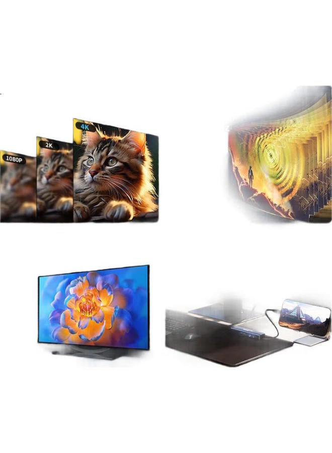 Acasis Type-C Expansion Dock, Thunderbolt 4 Hub, Compatible With Apple Mac Desktop, Adapter, Usb-C Splitter To Hdmi 4K, Gigabit Ethernet Port, 0.2 Meters, Ds-7Hn6 - Image 1