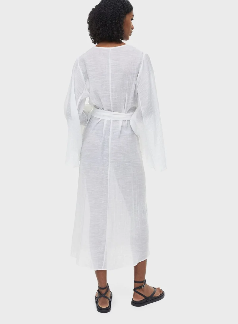 H&M White Wrap Dress