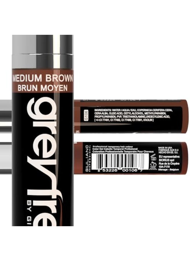 Greyfree Root touch up hair mascara temporary cover conceal gray roots hair lines eyebrows mens mustache and beards MediumBrown - Image 3