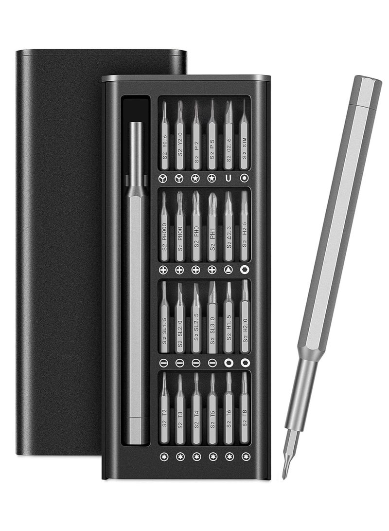 Precision Screwdriver Set Mini Screwdriver Magnetic Driver Bits Set- Pocket Manual 24 in 1 Screwdriver Set-Repair Tool Kit Strong Magnetic →glasses, laptops, PC, mobile devices, watches, DIY etc  - Image 1