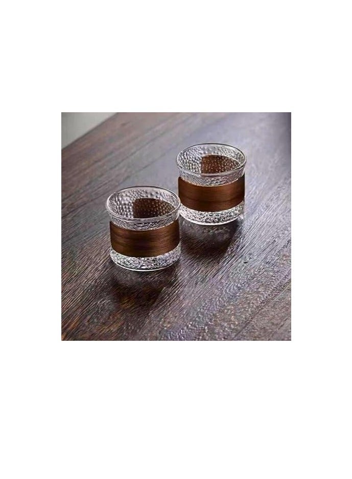 6PCS Wooden Ring Coffee Mug Glass Coffee  - Image 1