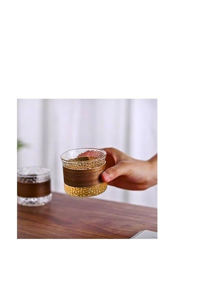 6PCS Wooden Ring Coffee Mug Glass Coffee  - Image 2