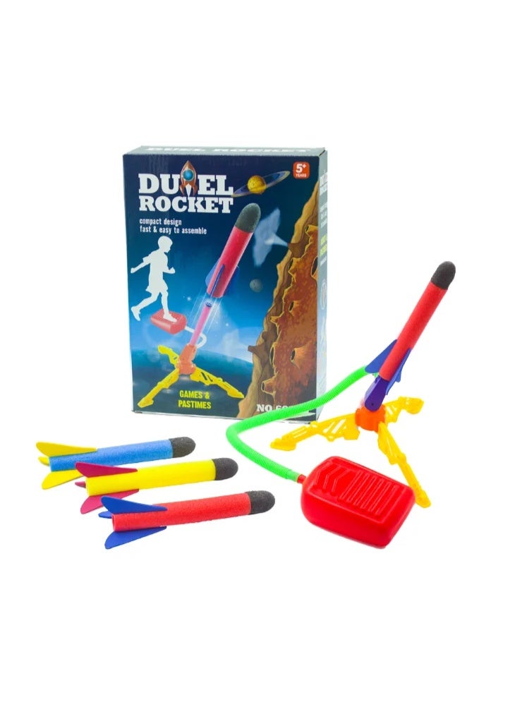 Outdoor Toy Rocket Launcher with Foot Pedal Pad, EVA Foam Rockets, Shoots up to 100 Feet, for Ages 5+ - Image 1