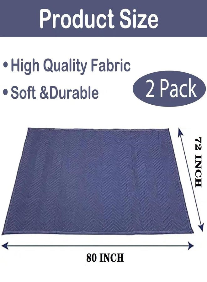 PONGHEI 2 Moving Blankets 80"x 72" Heavy Duty Packing Blankets for Shipping Thick Furniture Wrapping for Moving Supplies Professional Quilted Shipping - Image 2