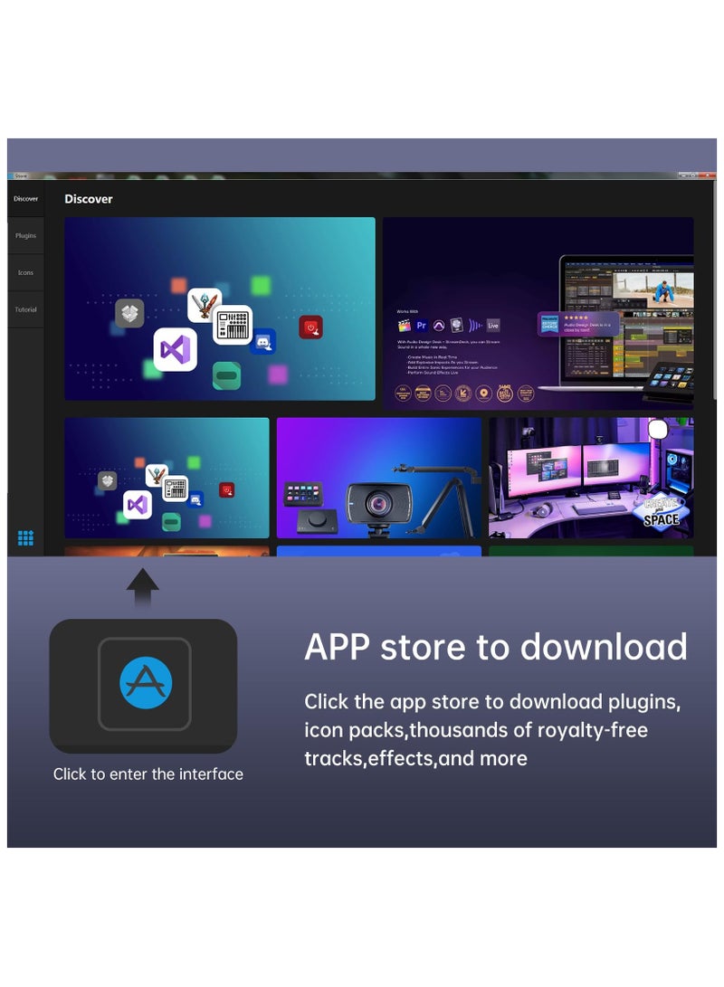 SOLARAE LCD Shortcut Stream Deck Controller, 15-Key All-in-one Stream Trigger Key Console for Desktop Productivity, Customise LCD Touchable Switchable Buttons for OBS, Twitch, YouTube - Mac & PC Compatible - Image 5