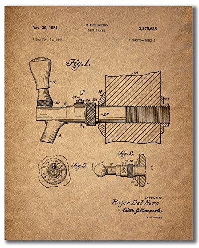 BigWig Prints Beer Patent Wall Art Prints - Set Of 6 (8 Inches By 10 Inches) Vintage Bar Photos - Image 5