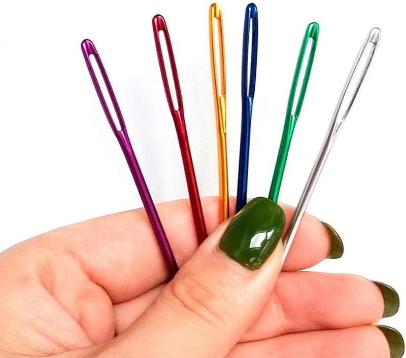 UOOU Yarn Needle,15PCS Bent Needle Tapestry Needle Set Wool Needles Large Eye Needles Sewing Needles Weave Knitting Needles with Box(Random Color) - Image 4