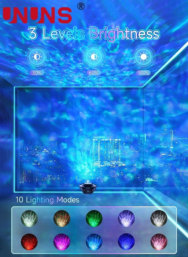 UNUNS Star Night Light Projector,3-in-1 LED Galaxy Projector,10 Color Bluetooth Night Lamp With Timer Remote,For Kids Bedroom Decor Game Room Home Theatre - Image 2