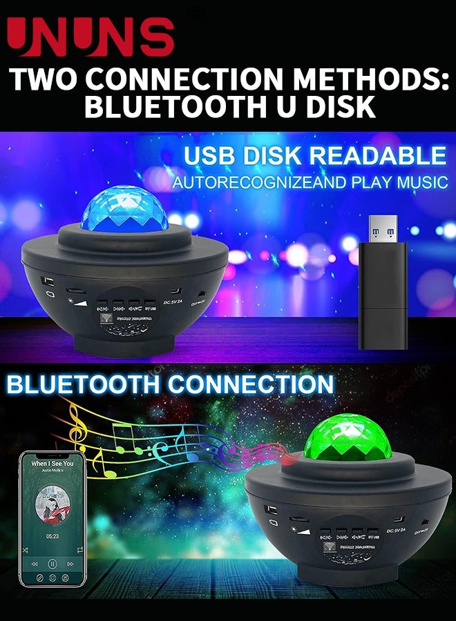 UNUNS Star Night Light Projector,3-in-1 LED Galaxy Projector,10 Color Bluetooth Night Lamp With Timer Remote,For Kids Bedroom Decor Game Room Home Theatre - Image 3