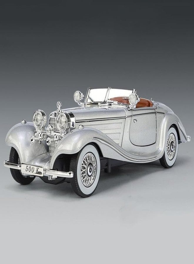 QQ Show سيارة لعبة QQ Show Play Boy 1:24 1936 M-Benz 500 K مصنوعة من سبيكة معدنية مصبوبة، تعمل بنظام السحب للخلف، مزودة بأبواب قابلة للفتح وإضاءة وموسيقى، مناسبة للأطفال (متعددة الألوان). - Image 1