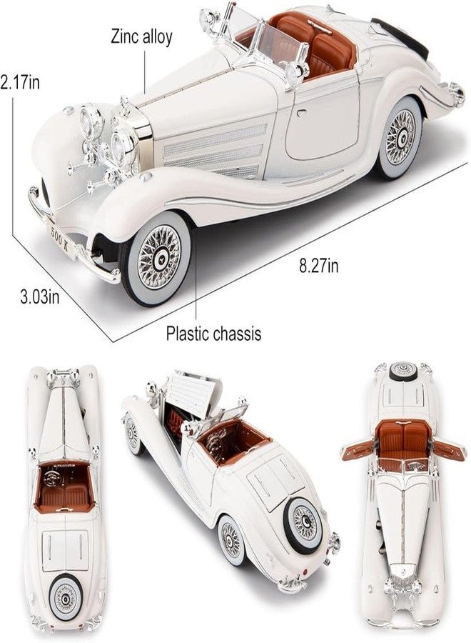 QQ Show سيارة لعبة QQ Show Play Boy 1:24 1936 M-Benz 500 K مصنوعة من سبيكة معدنية مصبوبة، تعمل بنظام السحب للخلف، مزودة بأبواب قابلة للفتح وإضاءة وموسيقى، مناسبة للأطفال (متعددة الألوان). - Image 2