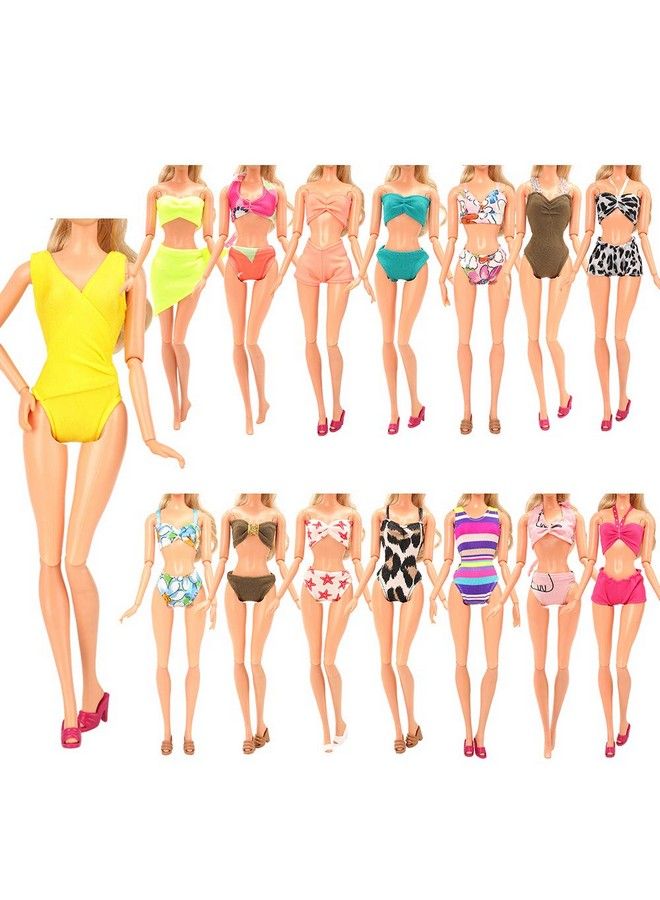 Barwa 5 مجموعات من ملابس السباحة وملابس السباحة والشاطئ والبيكيني وملابس الاستحمام مع الأحذية للدمية مقاس 11.5 بوصة… - Image 4