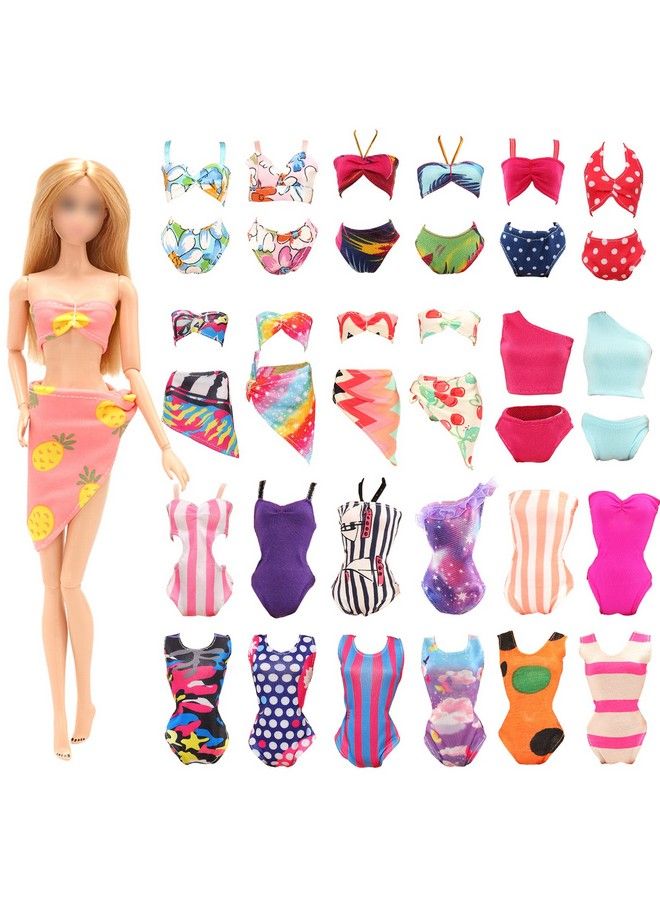 Barwa 5 مجموعات من ملابس السباحة وملابس السباحة والشاطئ والبيكيني وملابس الاستحمام مع الأحذية للدمية مقاس 11.5 بوصة… - Image 3